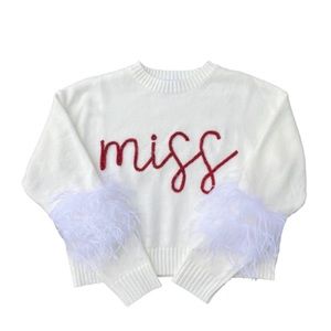 Queen Of Sparkles Gameday "Miss"
Feather Sleeve Sweater